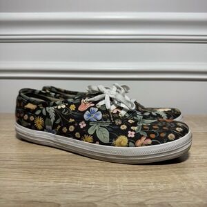 Keds x‎ Rifle Paper Co. Lace Up Sneakers Shoes Garden Party Linen Size 7